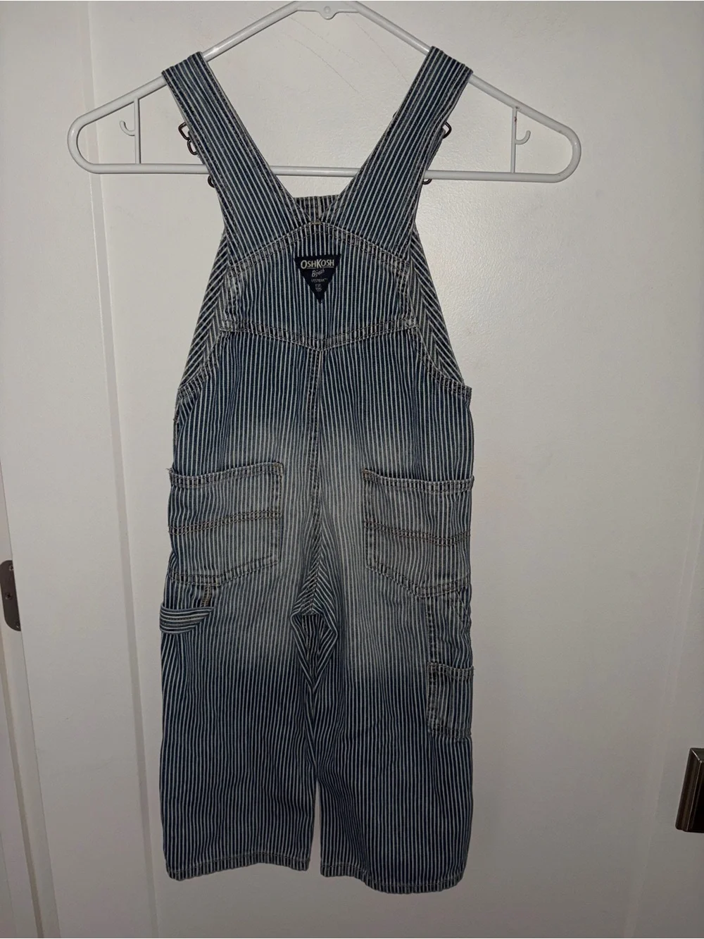 vintage Oshkosh B'Gosh Vestbak railroad stripe overalls sz 3T EUC
